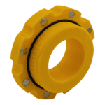 Magnetic dust extractor size-down adapter for vacuum hoses.