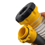 Dust extractor size-down adapter for connecting 2-1/2" and 1-1/4" vacuum hoses.