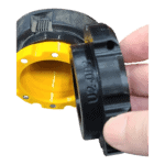 Magnetic dust extractor size-down adapter for connecting 2-1/2" and 1-1/4" vacuum hoses.