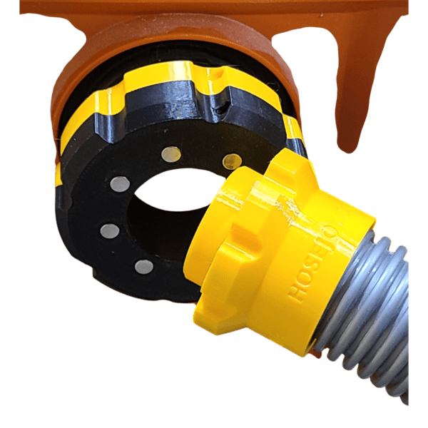 Magnetic Dust Extractor Size-Down Adapter for 2-1/2" and 1-1/4" Vacuum Hoses.