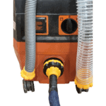 Dust extractor size-down adapter for 2-1/2" and 1-1/4" vacuum hoses.