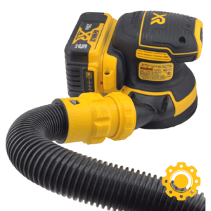 Magnetic dust adapter for DeWalt AirLock tool ports, ensuring secure fit and efficient dust collecti.