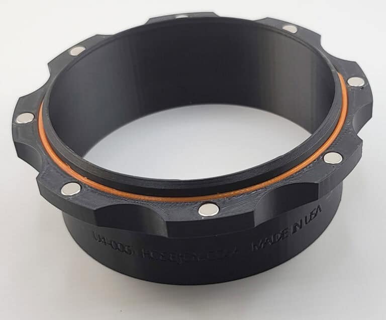 Magnetic Tool Port Adapter, 4-inch for woodworking dust collection and tool connection.