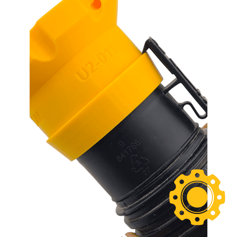 Magnetic adapter for 2.5-inch vacuum hoses, compatible with Ridgid and ShopVac tools.