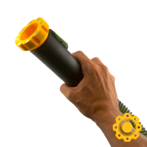 A HoseJoy adapter on the tool end of the EGO 1-7/8" x 7' Replacement Vacuum Hose